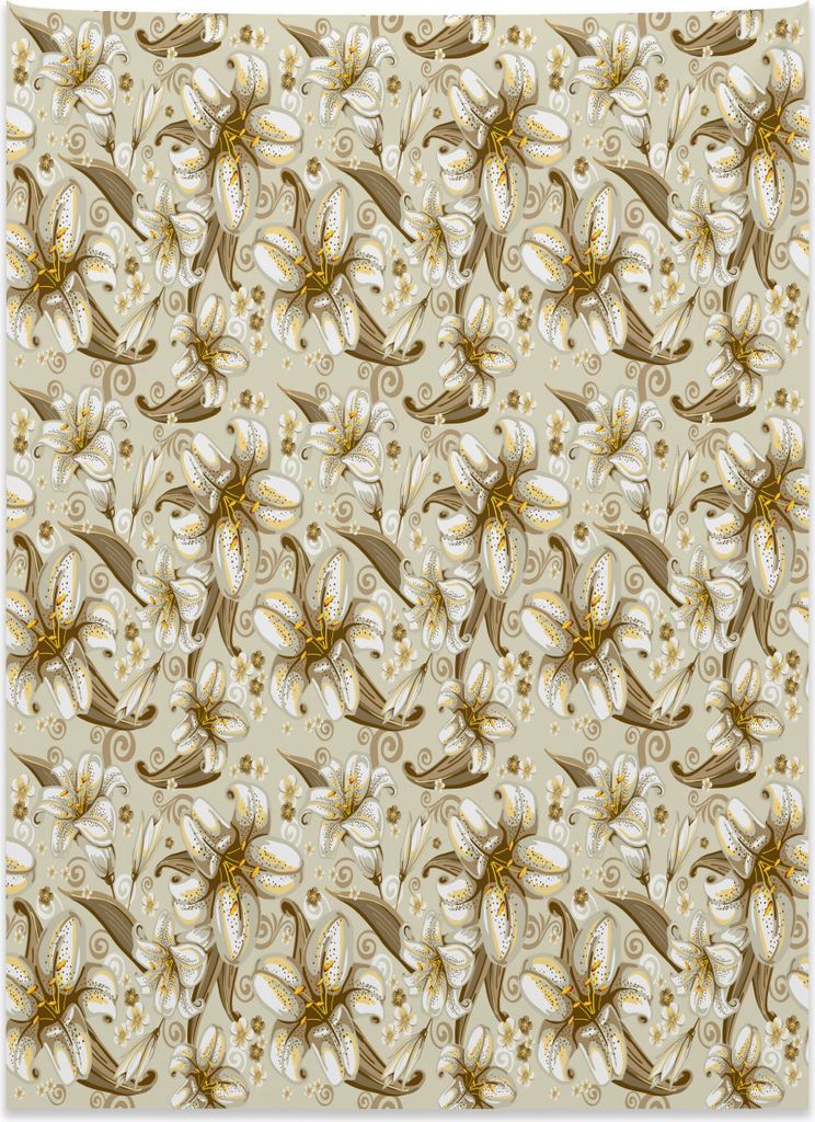 Abakuhaus Blumen Wandteppich, Blühende Blütenblätter aus Weiches Mikrofaser Stoff Kein Verblassen Klare Farben Waschbar, 110 x 150 cm, Gelb Wei...