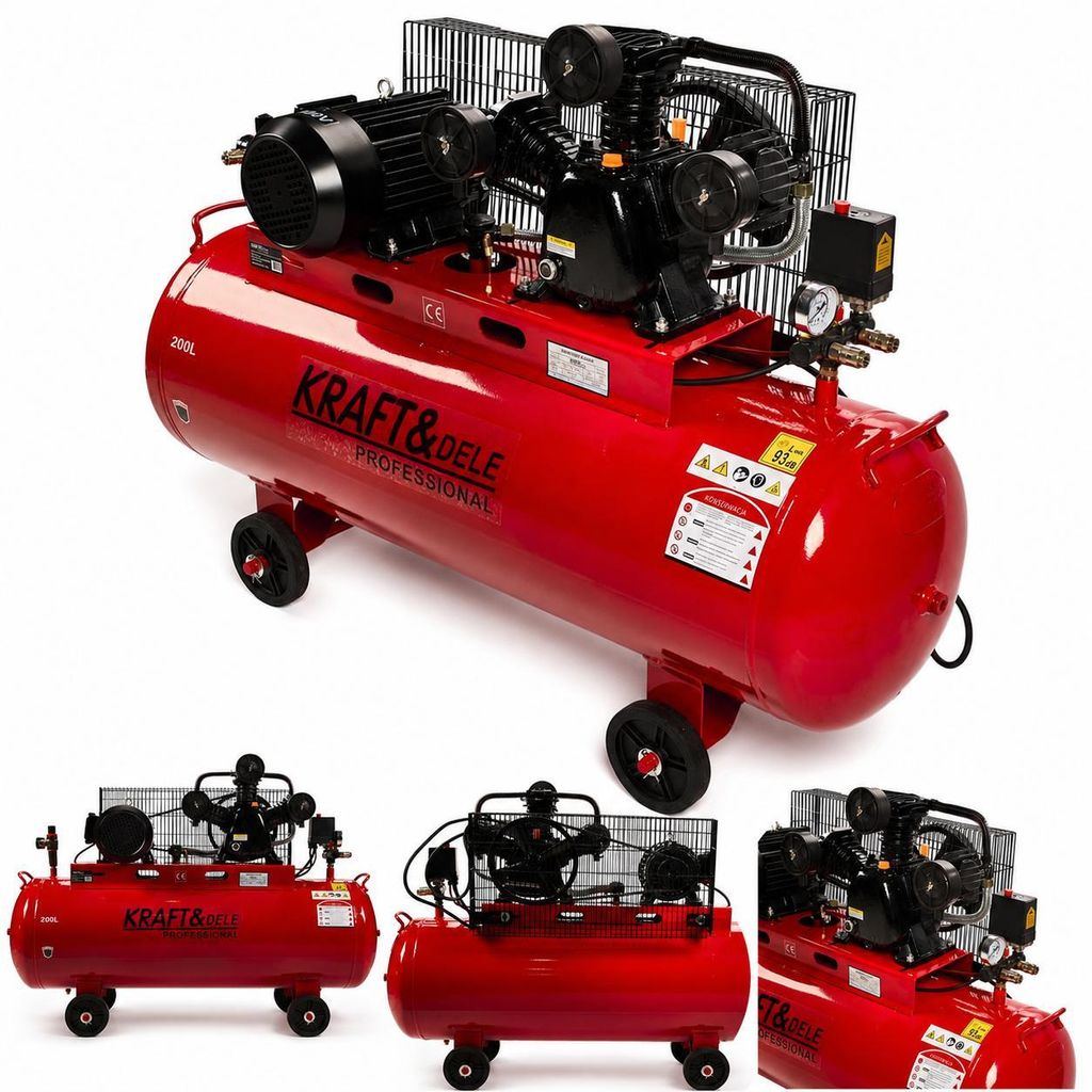 Kraft&Dele Ölkompressor Dreikolben 200l 380V + Abscheider Produktbild 