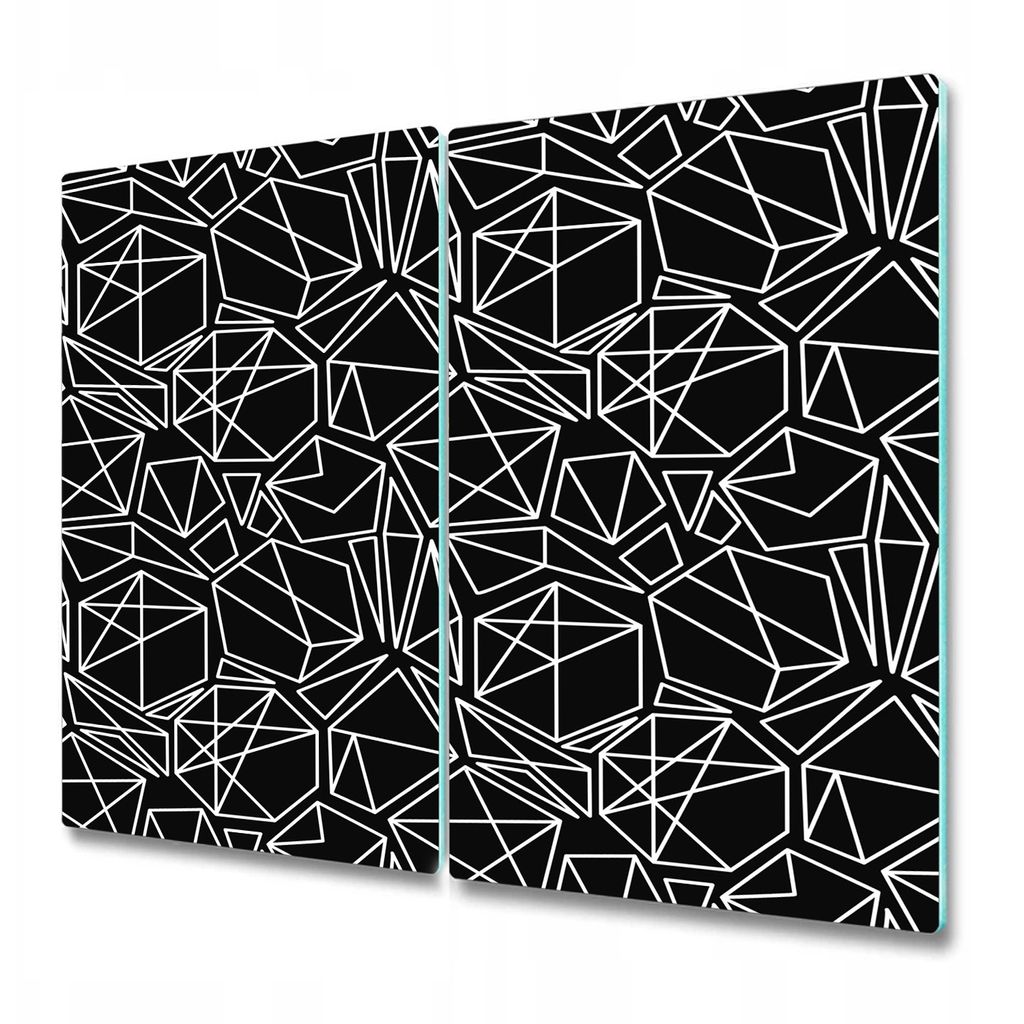 Küchenschneidebrett - Glasschneidebrett - Herdabdeckung - Geometrische Muster