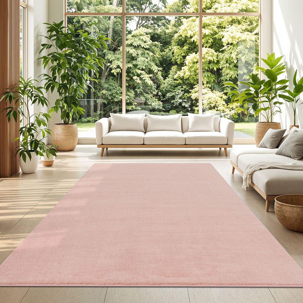 TT Home Wohnzimmer Teppich Kurzflor Anti-Rutsch Rückseite Produktbild 