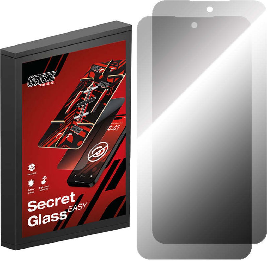 Hybrides Sichtschutzglas für Galaxy A35 5G, Grizz SecretGlass Easy mit Applikator, 2 Stück