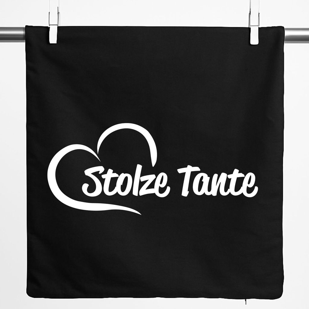 Huuraa Kissenbezug Stolze Tante Herz 40x40cm Black Baumwolle Dekokissenbezug Geschenkidee