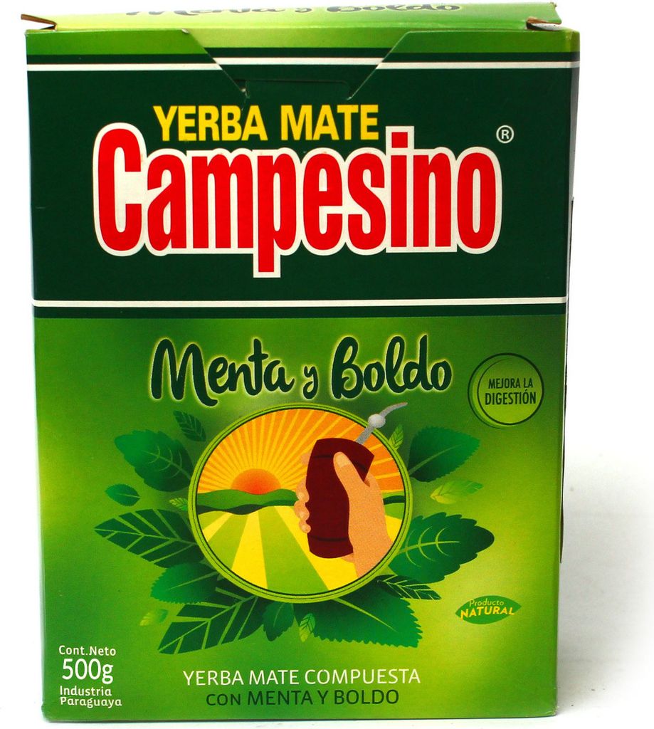 Yerba Mate-Tee Campesino Menta y Boldo 500g - Minze und Kräuter Mate Tee 0,5kg - Yerba Mate-tee aus Paraguay