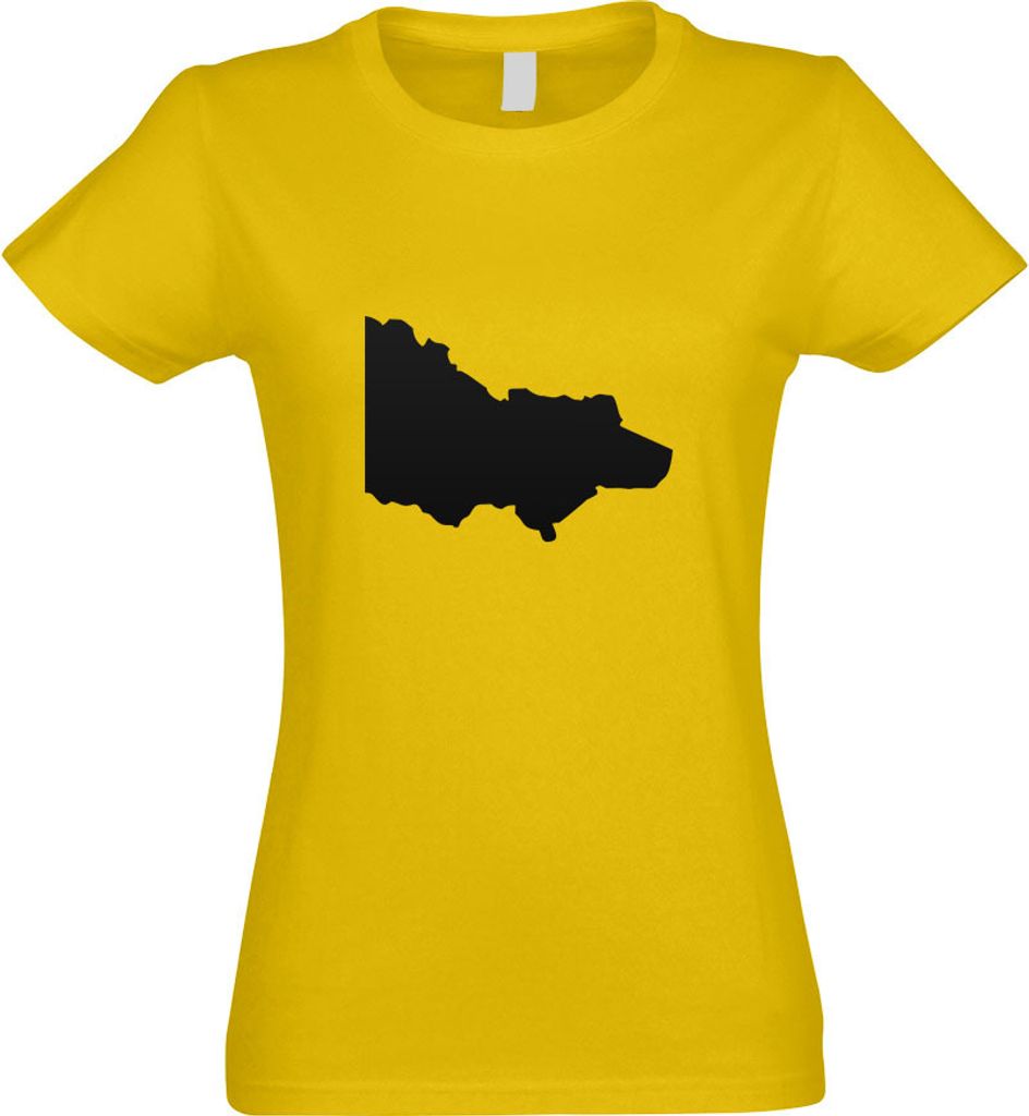 Kiwistar - T-Shirt tailliert - Damen - gelb - Victoria - Australien - State - mit Motiv Bedruckt - Funshirt Design - Sport - Freizeit - Damen - S