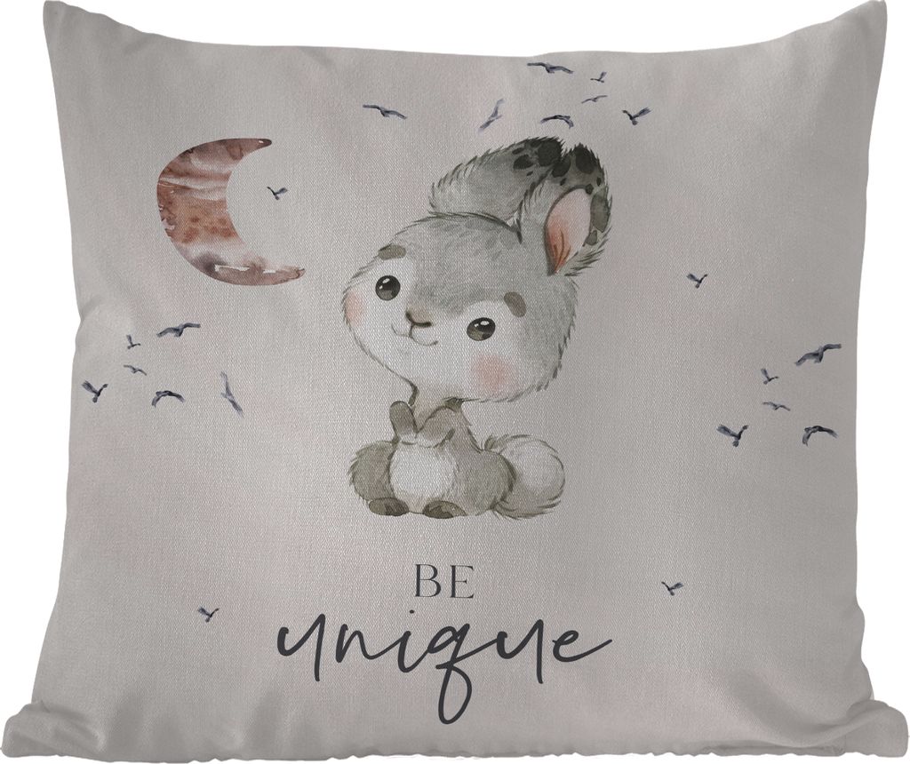 MuchoWow Outdoor Kissen - Zitate - Kinder - Einzigartig sein - Jungen - Mädchen - Aquarellieren - 50x50 cm - Wetterfest - Lounge Kissen - Komfor...
