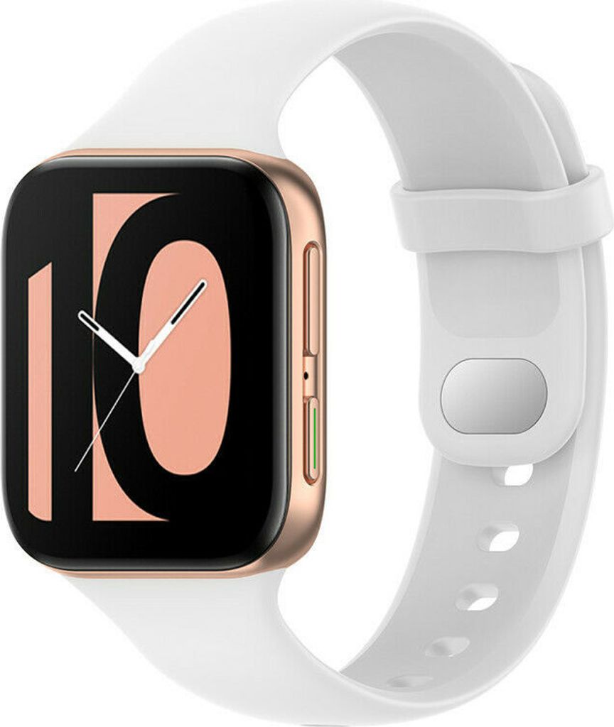 Strap-it Oppo Watch Silikonarmband (Weiß)