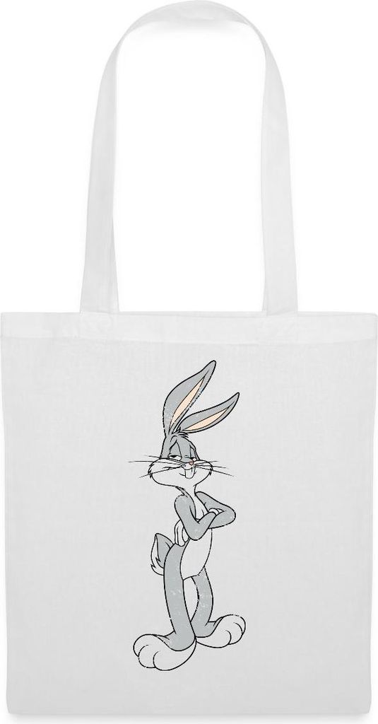 Spreadshirt Looney Tunes Bugs Bunny Vintage Pose Stoffbeutel, One size, Weiß