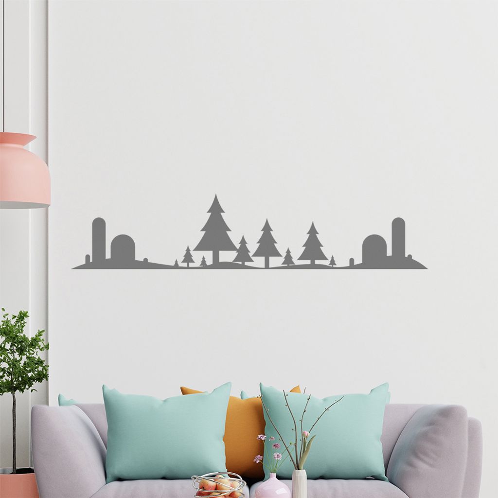 KIWISTAR Kindliche Landschaft Wandtattoo in 6 Größen - Wandaufkleber Wall Sticker - Dekoration, Küche, Wohnzimmer, Schlafzimmer, Badezimmer