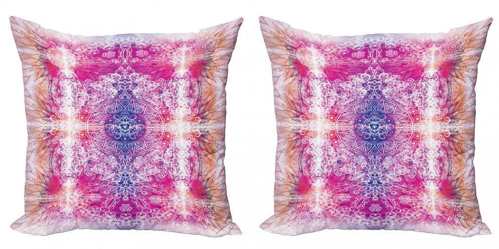 ABAKUHAUS Mandala Kissenbezug Set (2Stück), Fernöstlichen Stil Traditionelle Mandala Tie Dye Stil Ombre Druck Harmonie Meditation Thema, 45x45cm,...