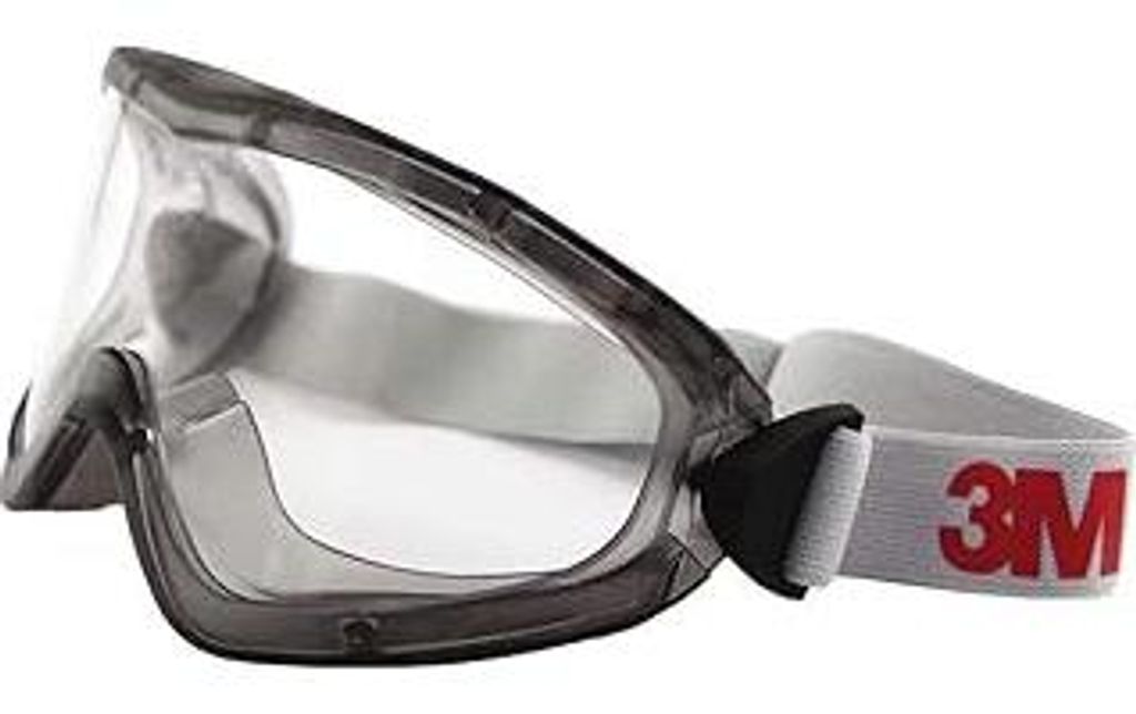 3M Vollsicht-Schutzbrille Serie 2890, indirekte Belüftung, Antikratz-/Anti-Fog-Beschichtung, transparente Polycarbonatscheibe, 2890, Grau
