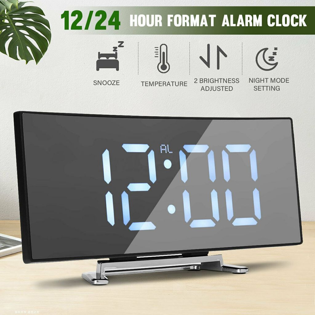 Digitaler Wecker Uhr mit LED Gebogener
