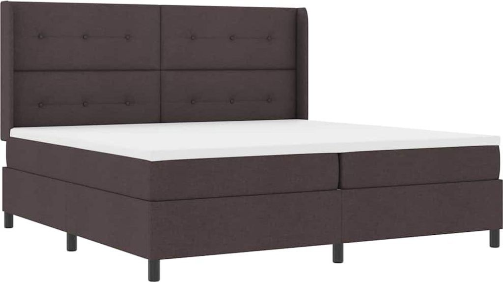 vidaXL Boxspringbed met matras, donkerbruin, 200 x 200 cm, Productafbeelding 