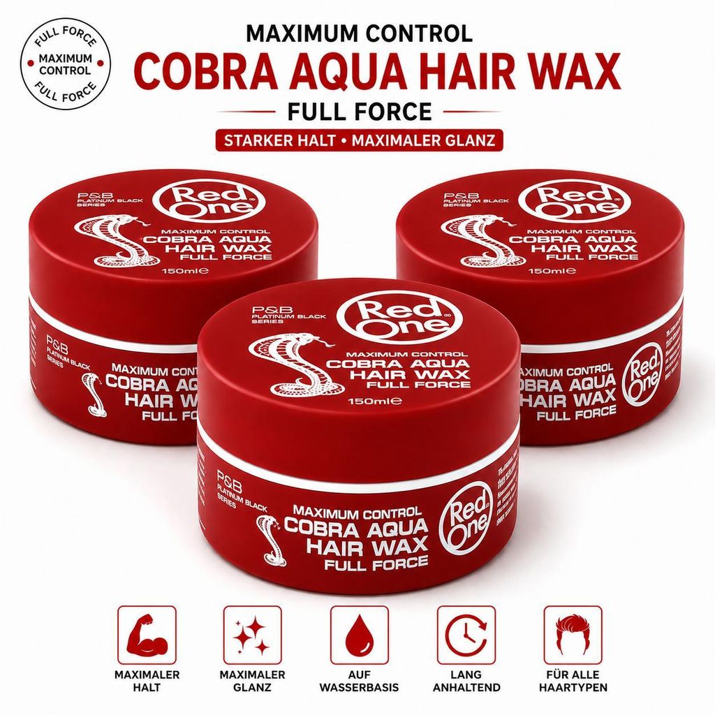 Red One Cobra Aqua Hair Wax 3er Set – 3x150ml Haarwachs Produktbild 