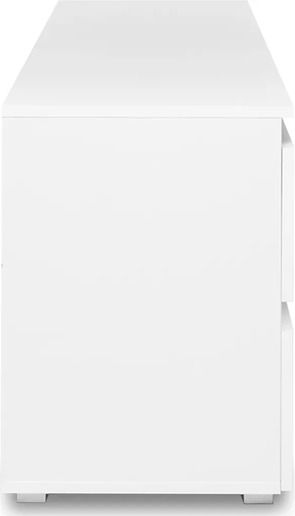 Meuble TV Ravenna Blanc Mat 160 cm - Solution Rangement Câbles Discrets