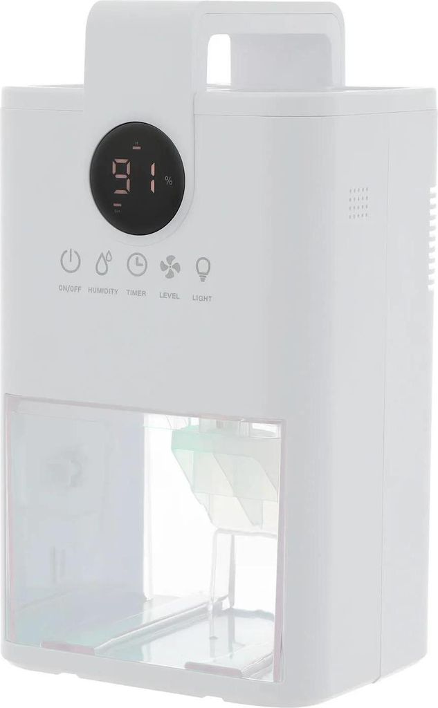 Elektrischer Luftentfeuchter - Mini Luftentfeuchter - 1 l Tank - 22,5 W - AC 100–240 V - 9 V 2,5 A Netzteil - Tragbar Kompakt - Weiß