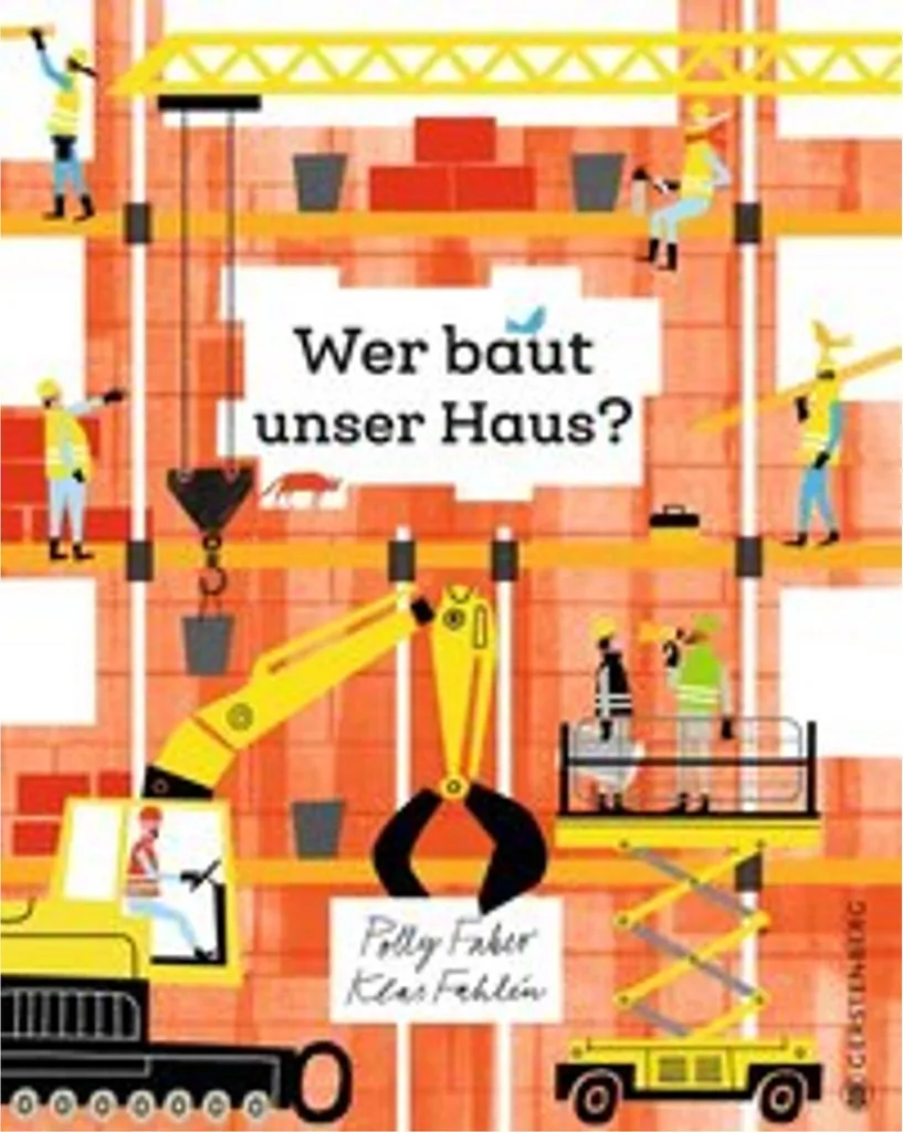 Album illustré Wer baut unser Haus ? avec détails techniques de construction