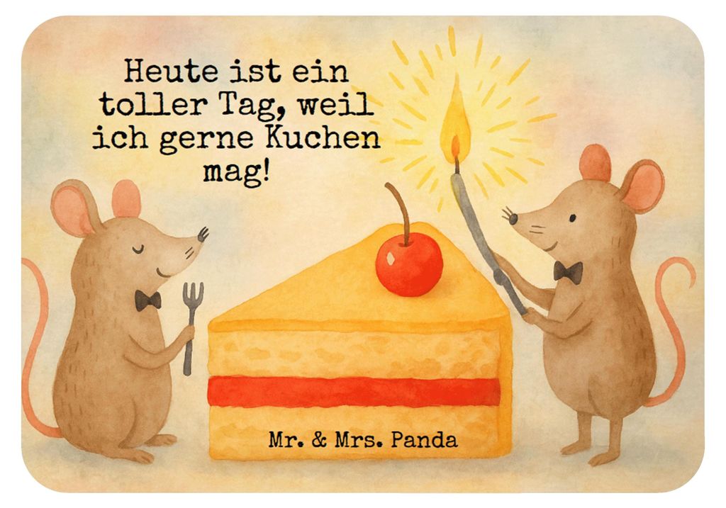 Mr. & Mrs. Panda magnet Mäuse Kuchen Design - Weiß - Geschenk, Pinnwandmagnet, Geburtstagskuchen, zettelhalter, Happy Birthday, haftmagnet, Kuche...