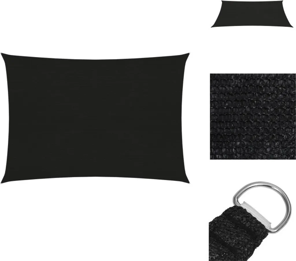 vidaXL Tenda da Sole 3x4,5 m Nero HDPE 160g/m² | Ombra Professionale