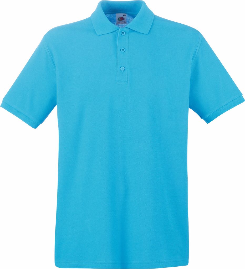 Fruit Of The Loom Premium Herren Polo-Shirt, Kurzarm BC1381 (3XL) (Azurblau)