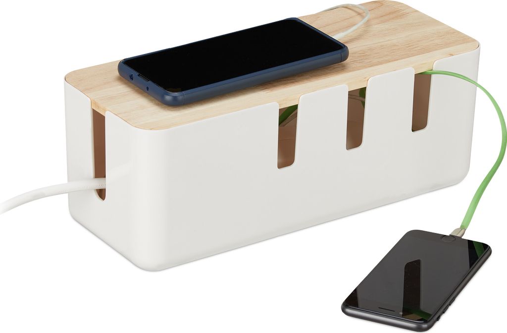 Relaxdays Scatola porta cavi, per 2 prese multiple, Immagine del prodotto 