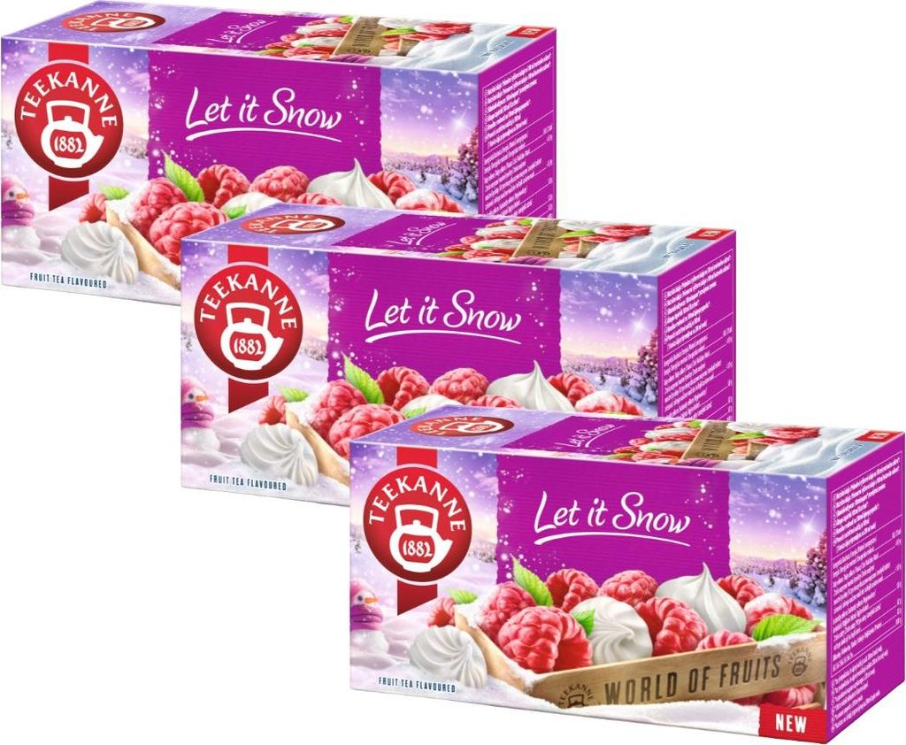 Teekanne Früchtetee Baiser Himbeere 3x 20 Teebeutel - Wintertee - Tee im Beutel
