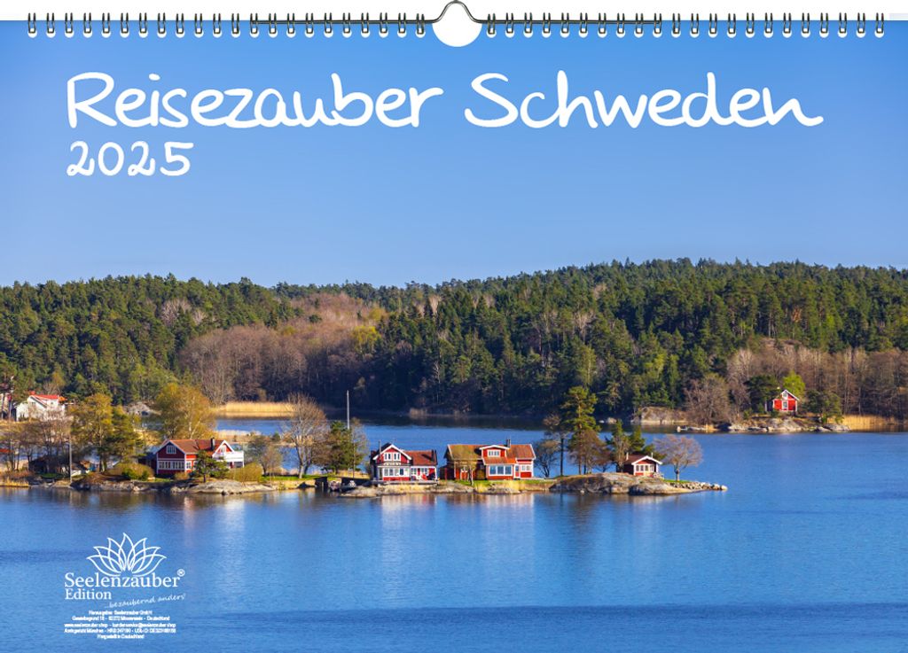Reisezauber Schweden DIN A3 Kalender für 2025 Stockholm Stadt Reise Land Urlaub - Seelenzauber