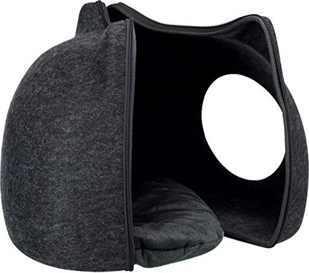 Maison pour chat en feutre isolant 38x35x37cm - Couchage Anthracite Zen - 3