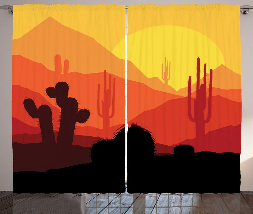 ABAKUHAUS Arizona Rideau Rustique Cactus Western Multicolore 280x225 cm