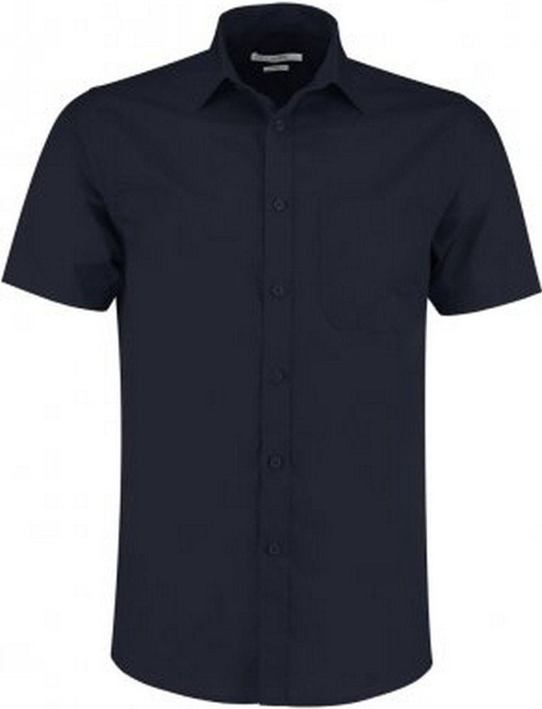 Kustom Kit Herren Kurzarm Tailored Poplin Hemd PC3072 (16) (Dunkles Marineblau)