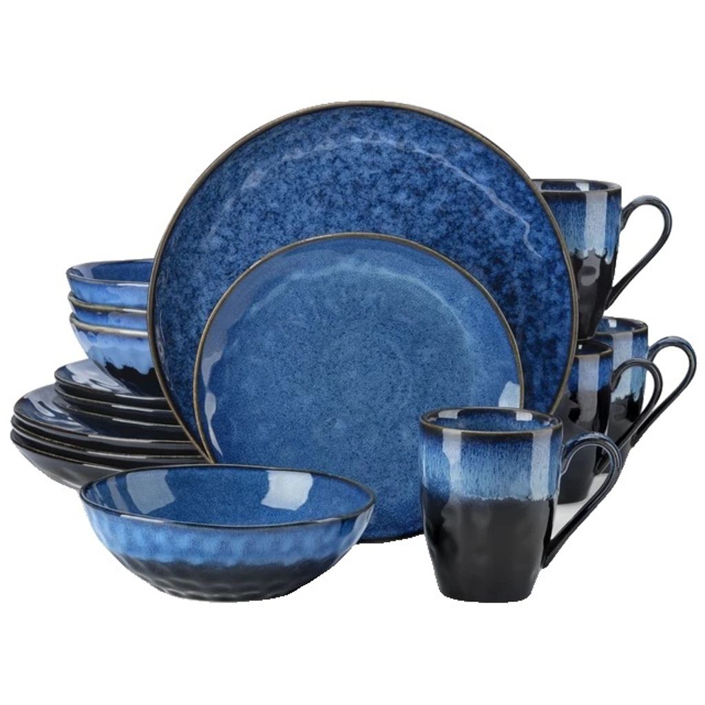 Set di stoviglie, design blu stella, smalto intercambiabile Immagine del prodotto 
