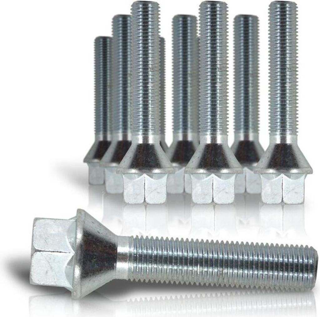 10xRadbolzen Radschrauben M12 x 1,5 x 39mm Kegel Kegelbund Audi BMW Ford Opel VW