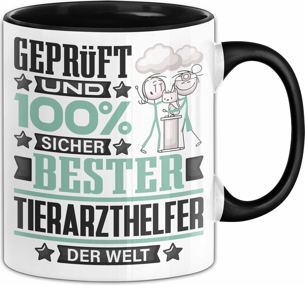 Tierarzthelfer Geschenk Lustiger Spruch für Tierarzthelfer Geschenkidee Bester Tierarzthelfer Der Welt (Schwarz)