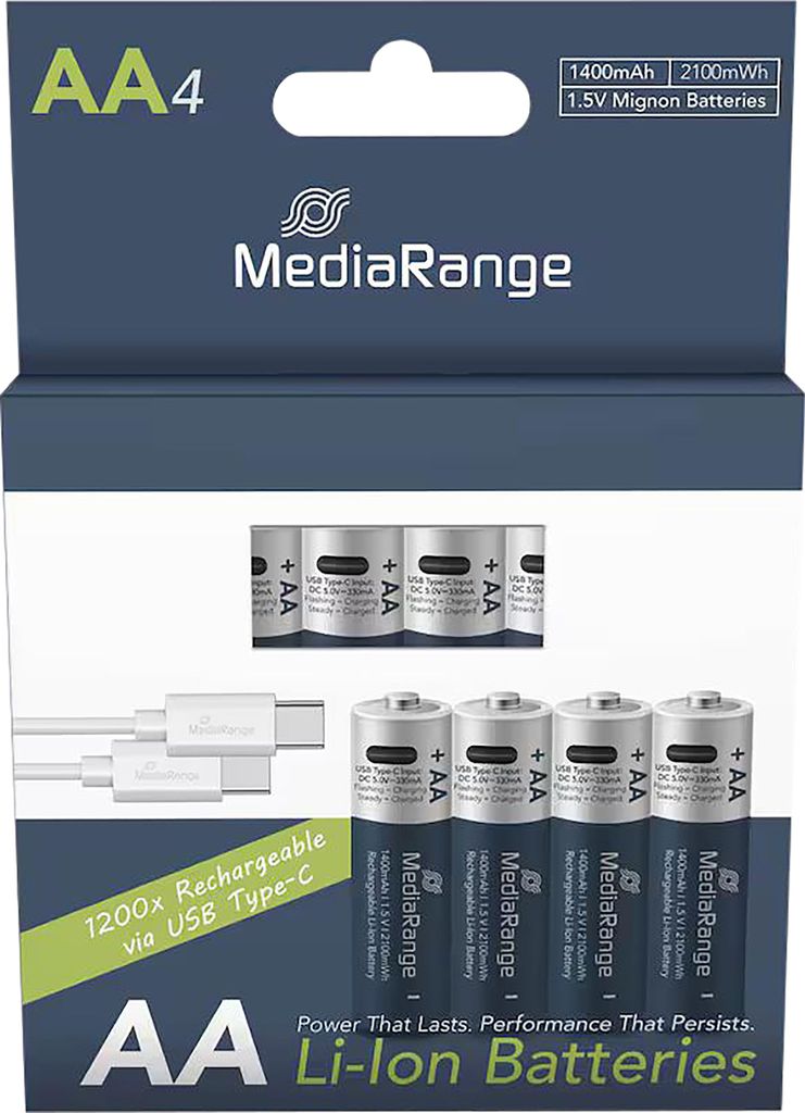 MediaRange MRBAT161, Dobíjecí baterie, AA, Lithium-ion Obrázek produktu 