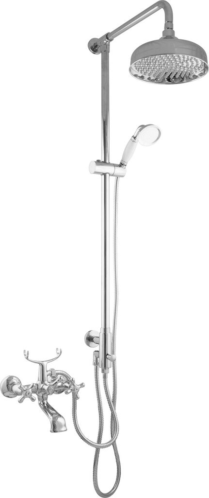PaulGurkes 3-Wege Duschsystem Aufputz Nostalgie Retro für Badewannen Dusche Set