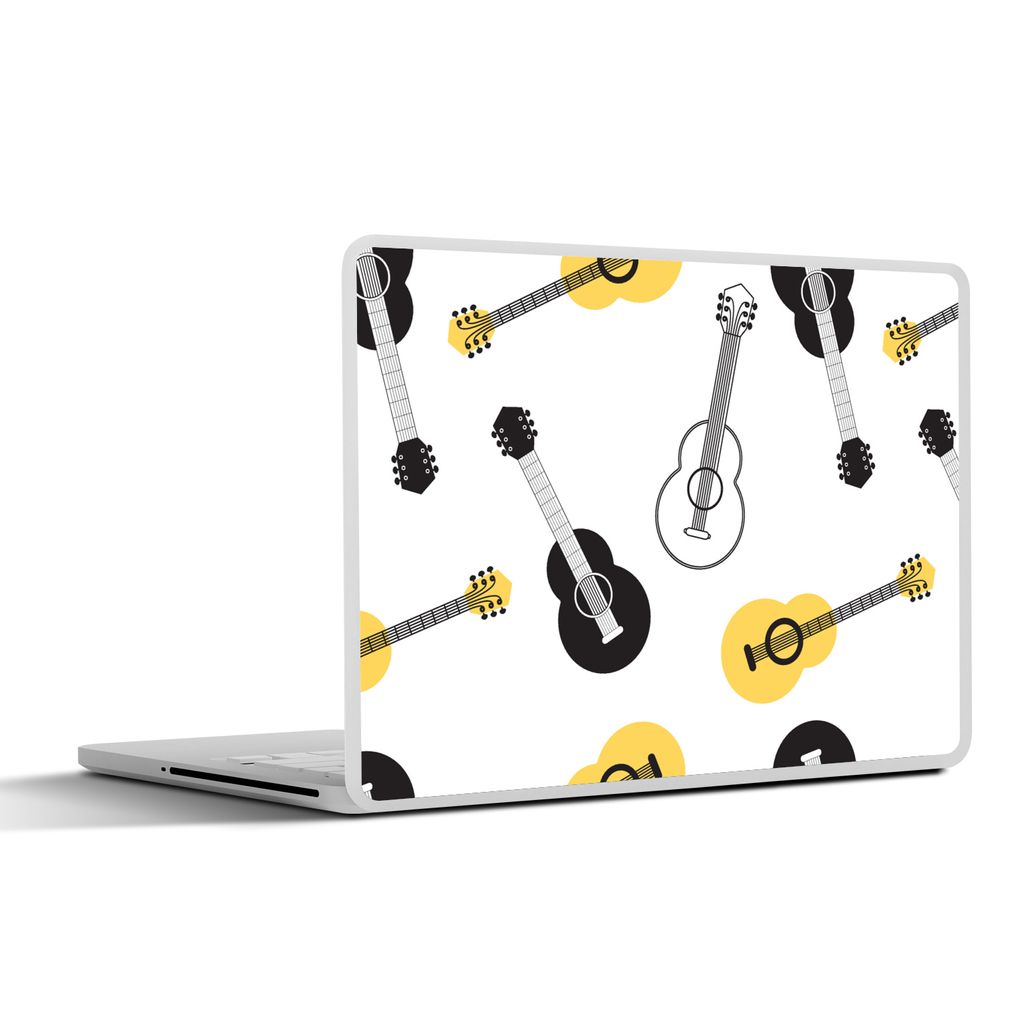 MuchoWow Laptop Aufkleber Sticker Cover Gitarre - Patterns - Instrumente 25x18 cm - Laptop-Deko