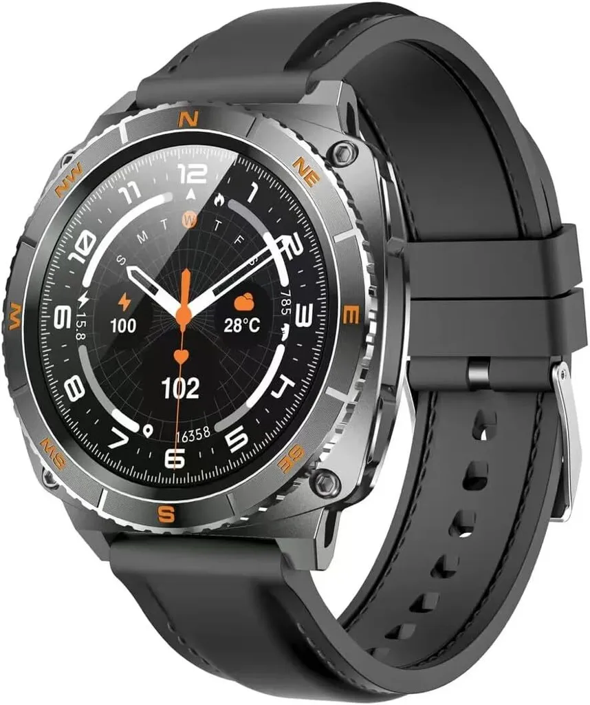 Per gli uomini con funzione di rotazione a 360 gradi, - Display HD - Orologio fitness con frequenza cardiaca/sonno/calorie, effettuare/ricevere chiamate