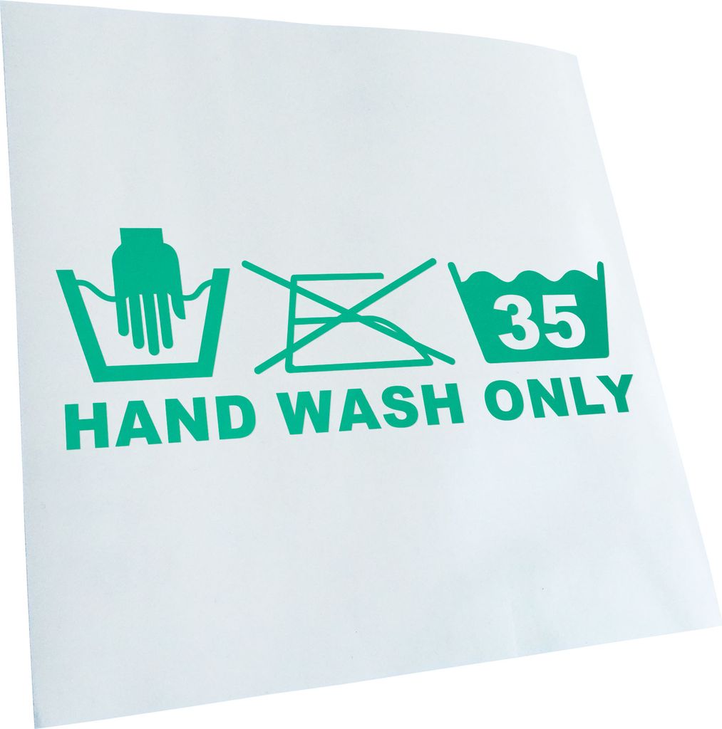 Kiwistar - Autoaufkleber - Hand Wash Only - Türkis - 30x11cm - Aufkleber für Auto, Laptop, Fahrrad, LKW, Motorrad mehrfarbig JDM Decal Racing