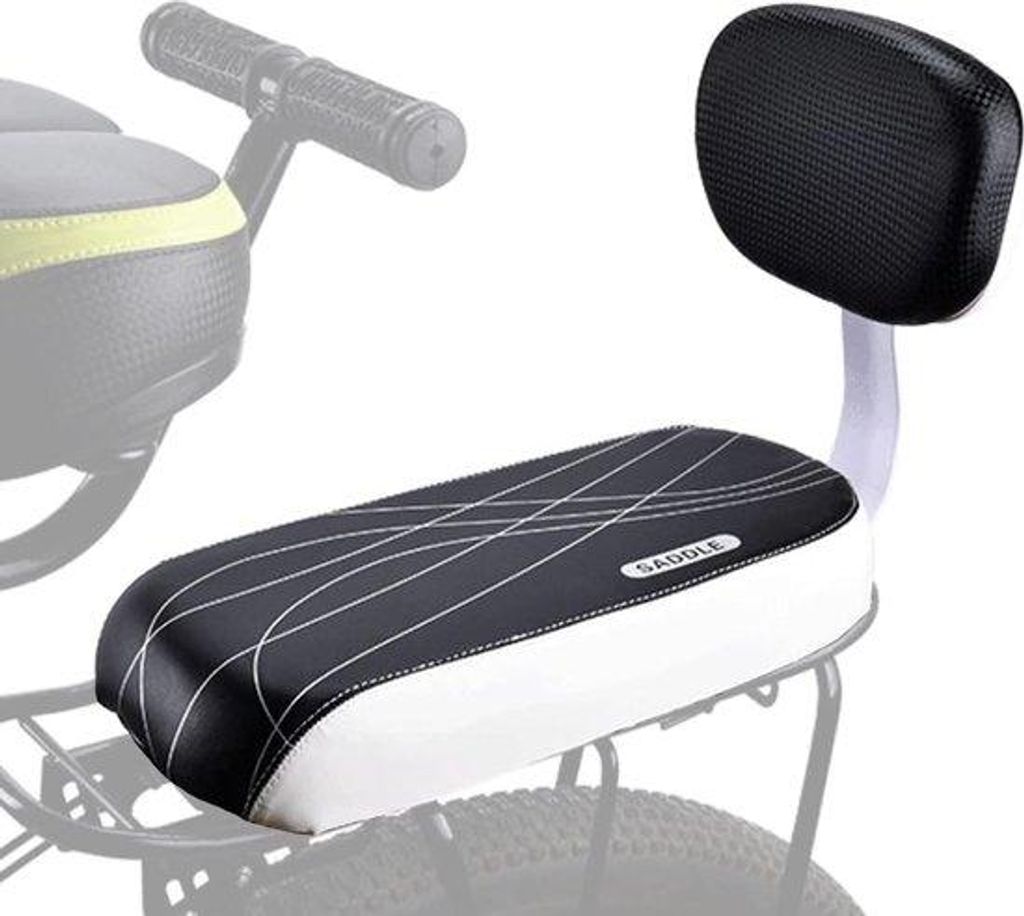 Kindersitz mit Polster und Rückenlehne für Fahrrad