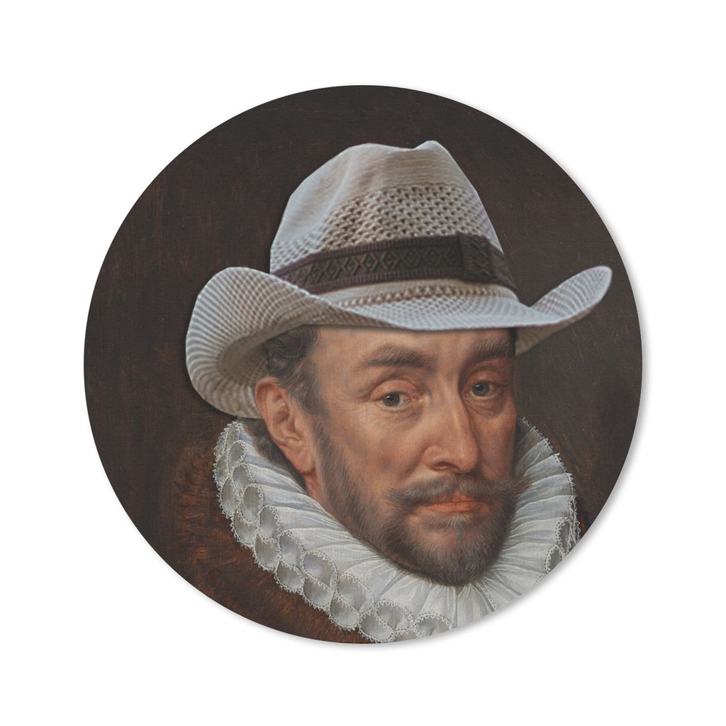 MuchoWow Mauspad Mousepad Wilhelm von Oranien - Kunst - Hut 30x30 cm - Mousepads - Maus Mat - Pad - Mausunterlage - Tischunterlage - Schreibtisch...