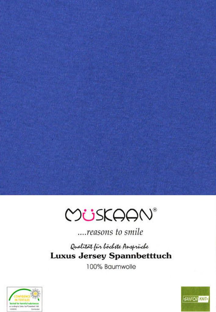 Jersey Spannbettlaken 120x200 - 130x200 cm Royal Blau - 100% Baumwolle