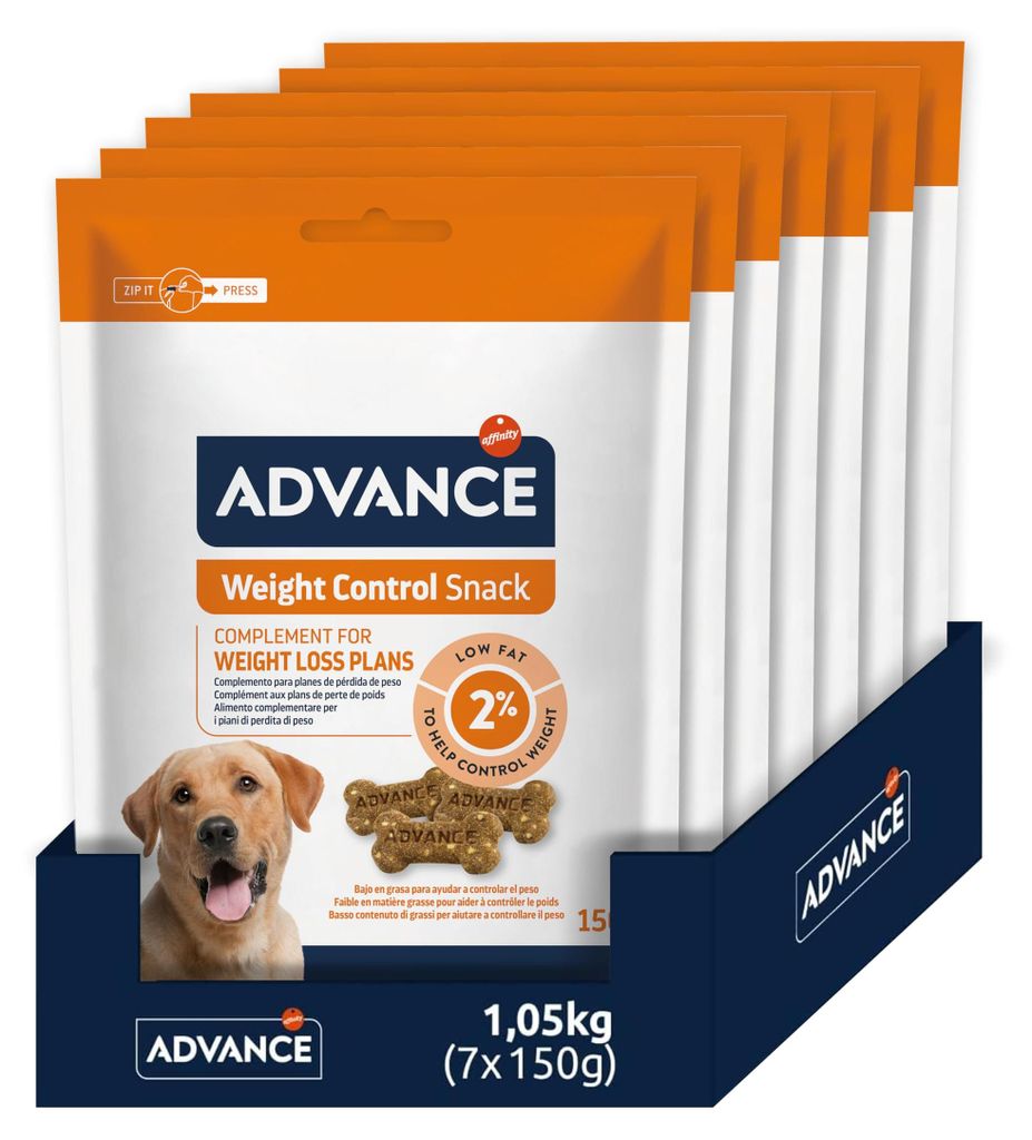 ADVANCE Snacks Appetite Control, Snack für Hunde, 7 x 150 g