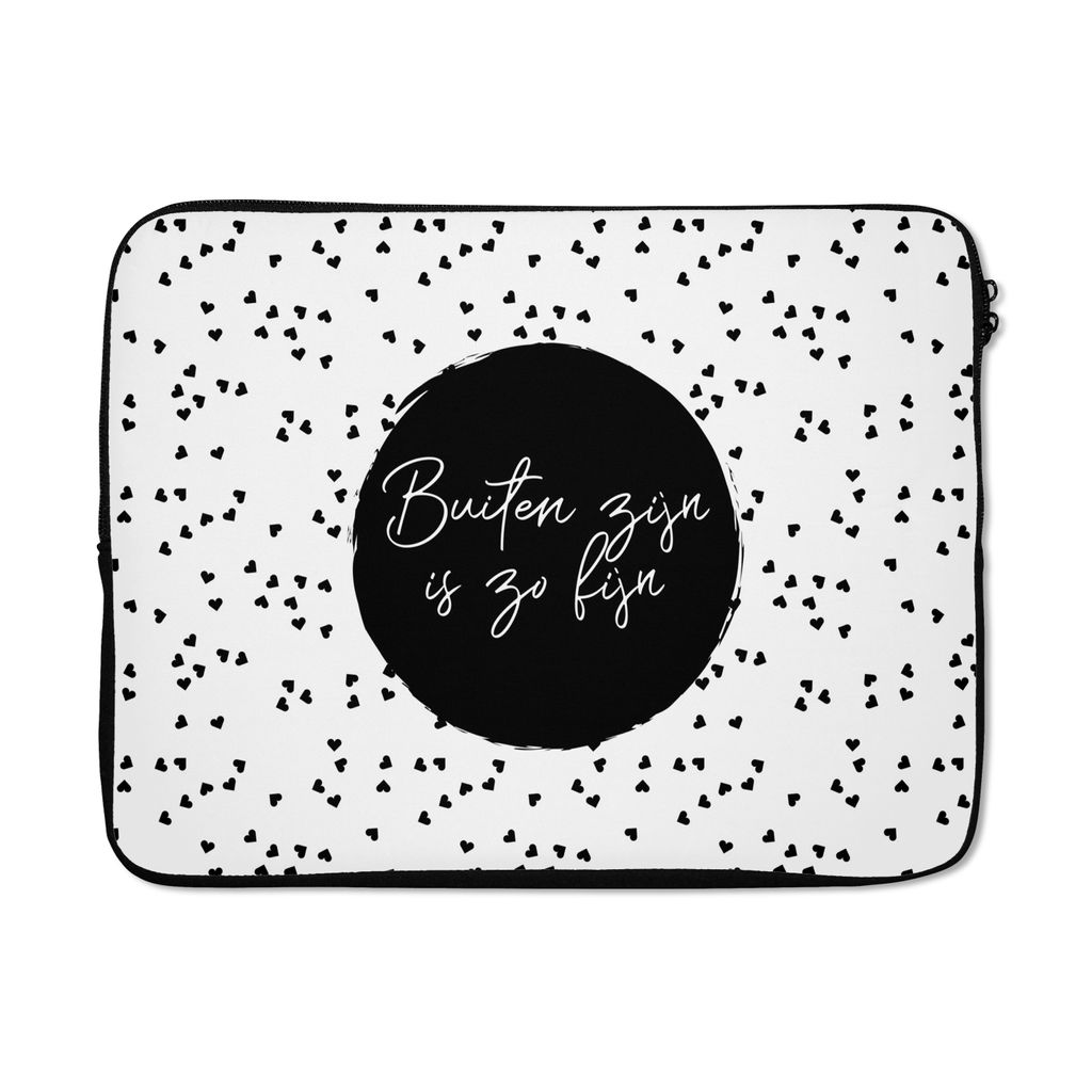 MuchoWow Laptop Hülle 17 Zoll Laptoptasche Draußen sein ist so schön - Text - Garten - Zitate - Zipper - Schutzabdeckung