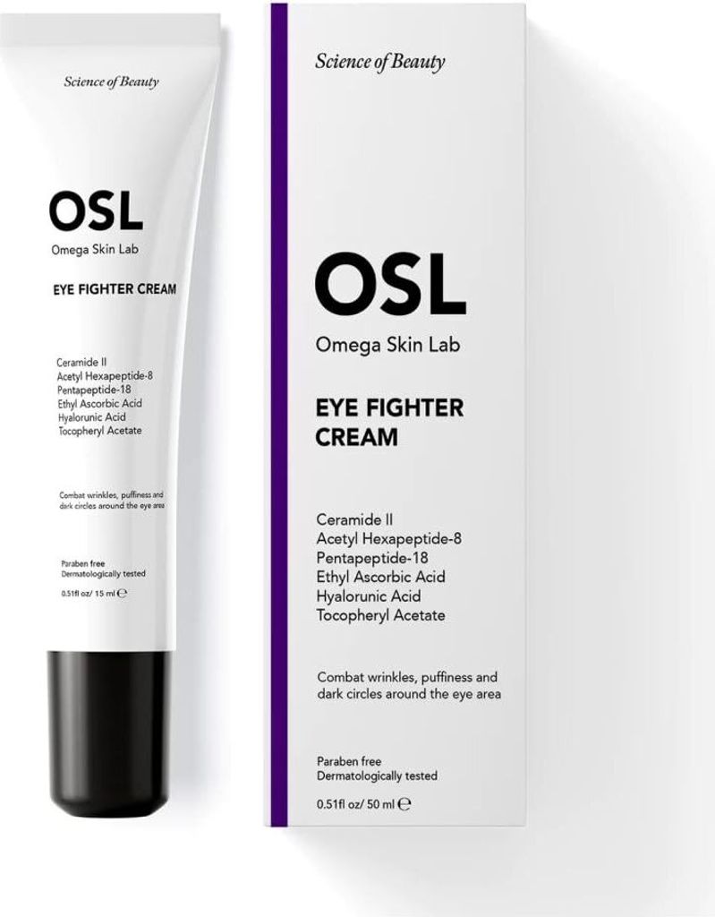 OSL Omega Skin Lab OSL Eye Fighter Cream 15ml: Freundliche Augencreme gegen Augenringe und geschwollene Augen, Retinol-Augencreme mit Tocopherylacetat