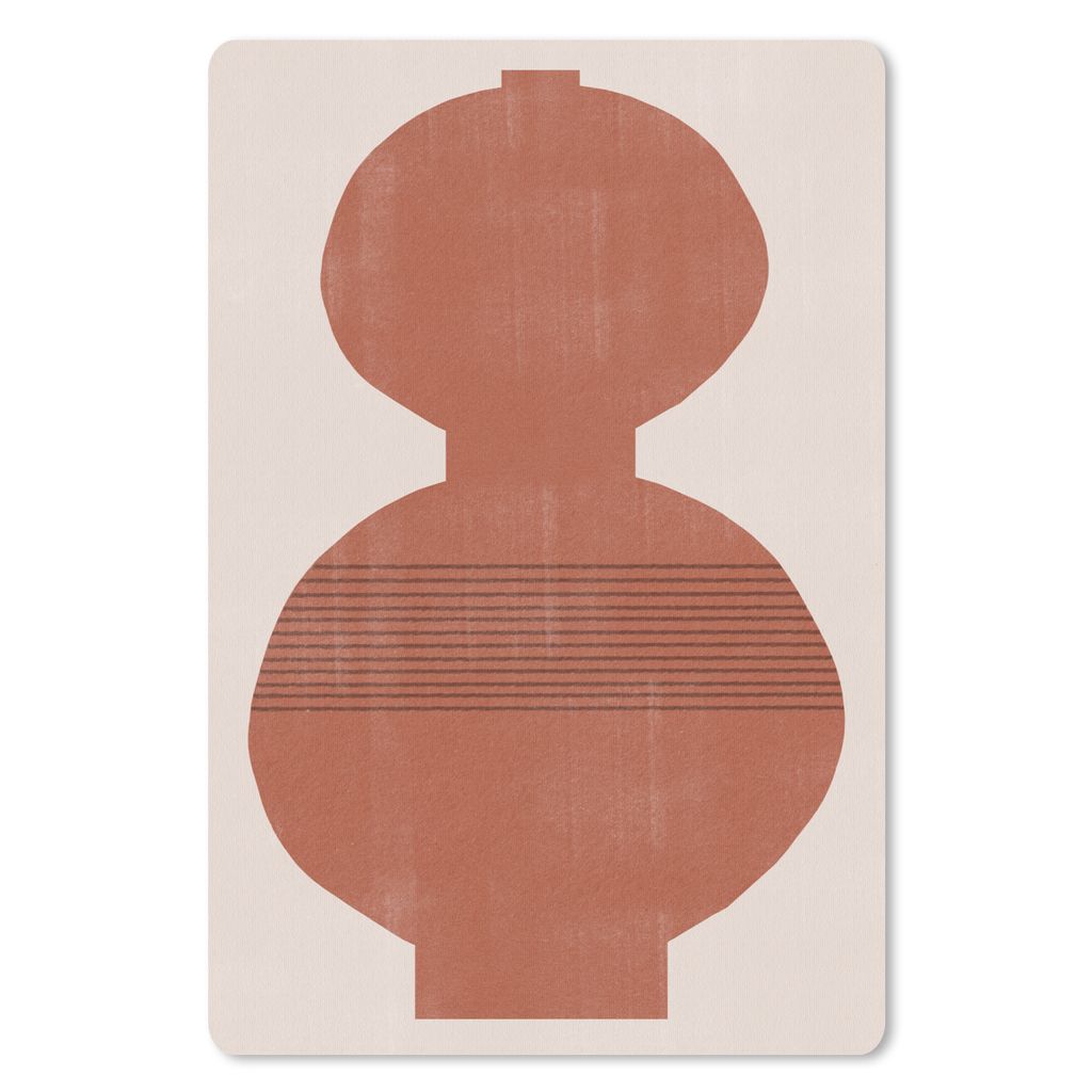 MuchoWow Mauspad Mousepad Vase - Pastell - Linien - Braun 18x27 cm - Mousepads - Maus Mat - Pad - Mausunterlage