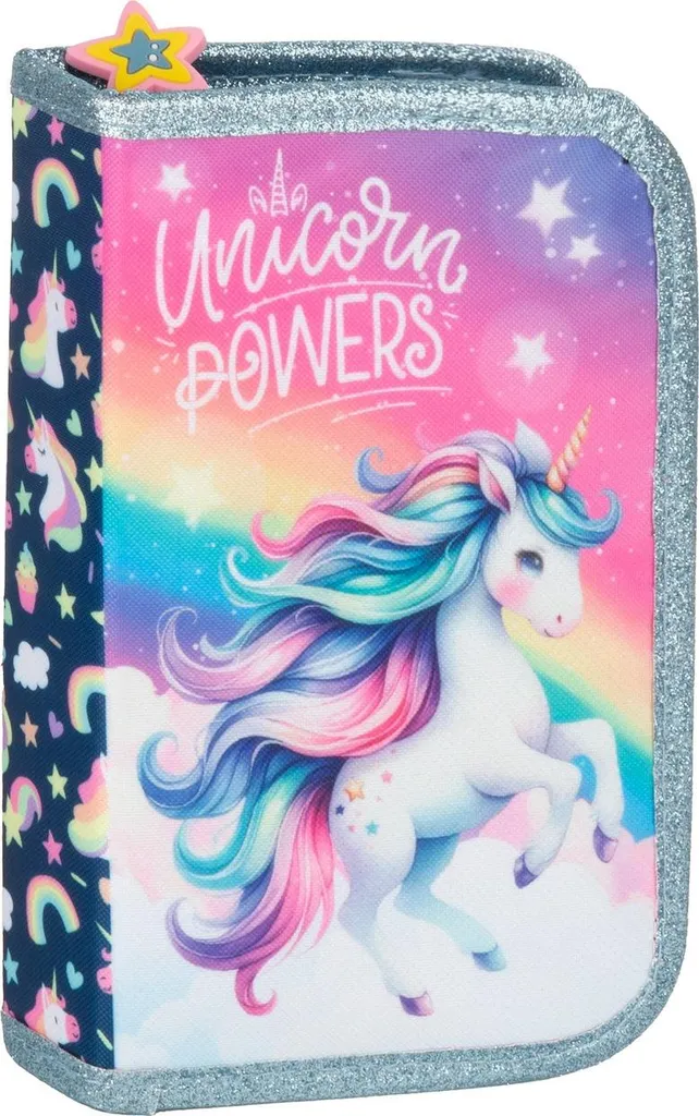 Astuccio Unicorno 3 Zip Completo Accessori Scuola Elementare 2025
