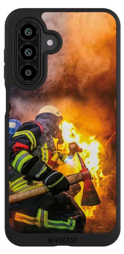 NIVOCASE Handyhülle für Samsung Galaxy A17 5G Hülle NIVOpure Case Schwarz Feuer Feuerwehr Lebensretter