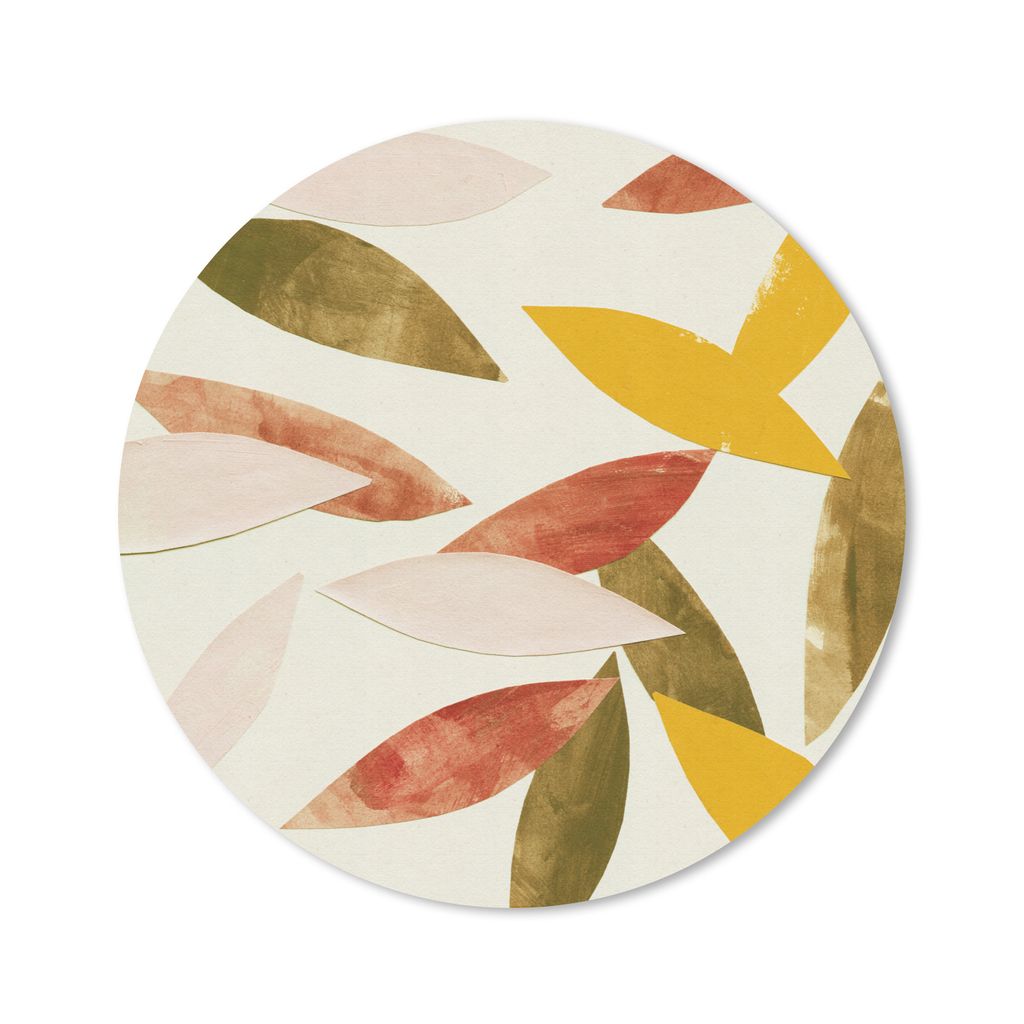 MuchoWow Mauspad Mousepad Blätter - Pflanzen - Farben - Pastell 50x50 cm - Mousepads - Maus Mat - Pad - Mausunterlage - Vinyl