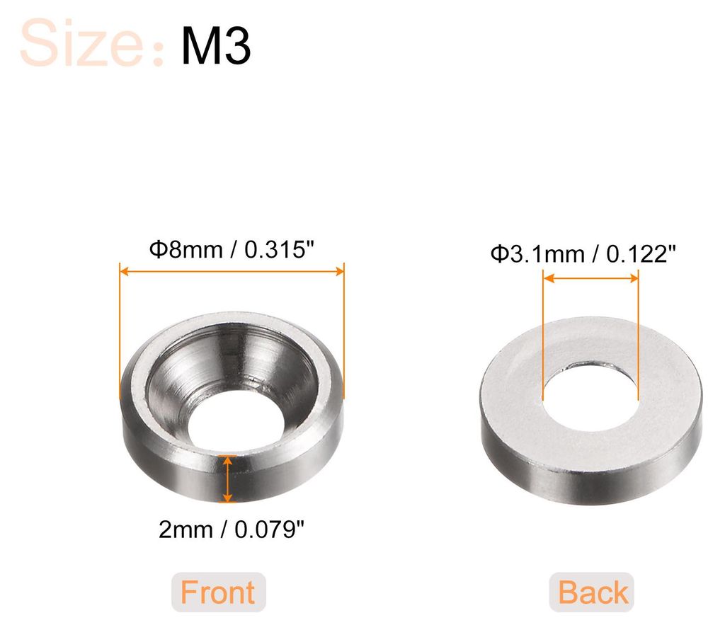 30 Stš¹ck Senkkopf-Unterlegscheiben M3, eloxierte Aluminiumlegierung, Finish-Unterlegscheiben, Schraubendichtungen fš¹r mechanische Zubeh?rteil...