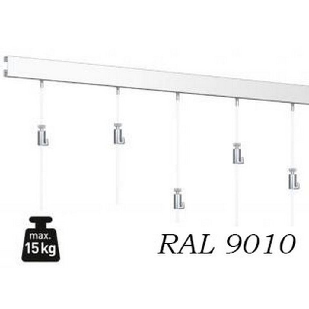 Závěsný systém na obrazy - SET Click Rail bílá RAL 9010 2m Obrázek produktu 