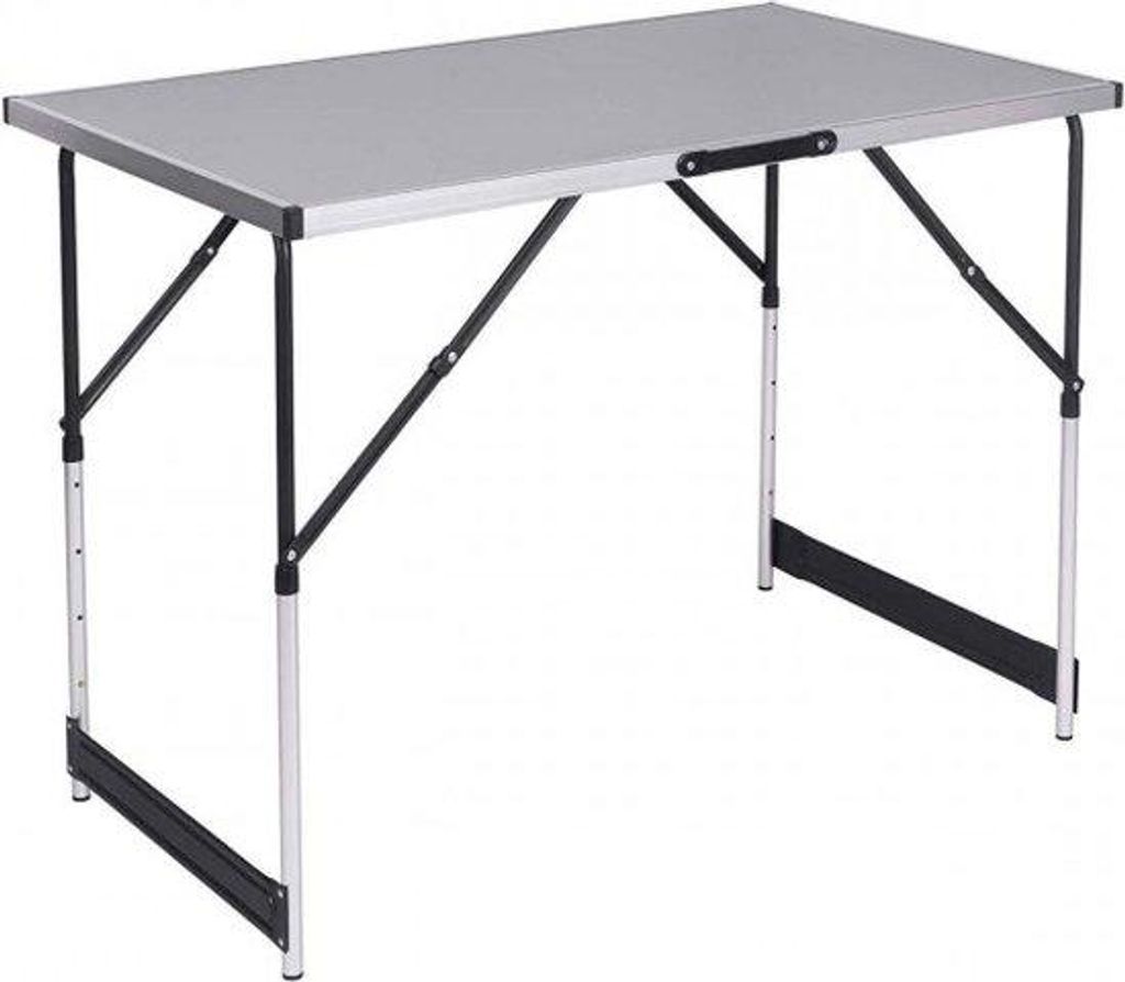 Klappbare Campingtafel, Opvouwbar, Licht, Grau, Höhenverstellbar